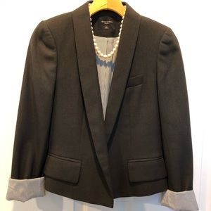 EUC dark brown suit fully lined jacket and skirt